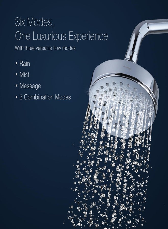 هيندوير مجموعة هندوير الإيطالية F160221CP دش علوي بستة تدفقات للحمام | مصنوع من مادة ABS | أوضاع المطر، والرذاذ، والتدليك، والوضع المختلط | موفر للمياه | يعمل بضغط من 0.5 إلى 3.0 بار | الذراع غير متضمن - Image 2